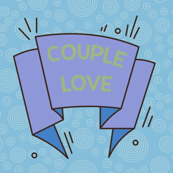 Handwriting text Couple Love. Concept meaning two showing who love each other very much Feeling pleasure Asymmetrical uneven shaped format pattern object outline multicolour design. — ストック写真