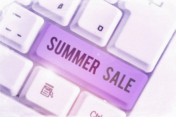 Word skrive tekst Summer Sale. Forretningskoncept for tid, når en butik sælger produkter til meget lavere priser end normalt . - Stock-foto