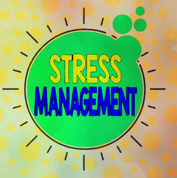 Handwriting text writing Stress Management. Concept meaning method of limiting stress and its effects by learning ways Asymmetrical uneven shaped format pattern object outline multicolour design. — Stock Photo, Image