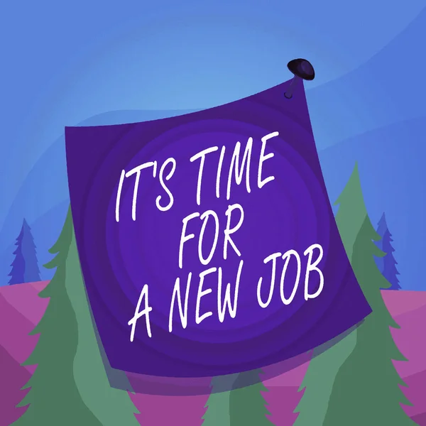 Word writing text It S Time For A New Job. Business concept for Career changes seeking other work Recruitment Curved reminder paper memo nailed colorful surface stuck blank pin frame. — Stock Photo, Image