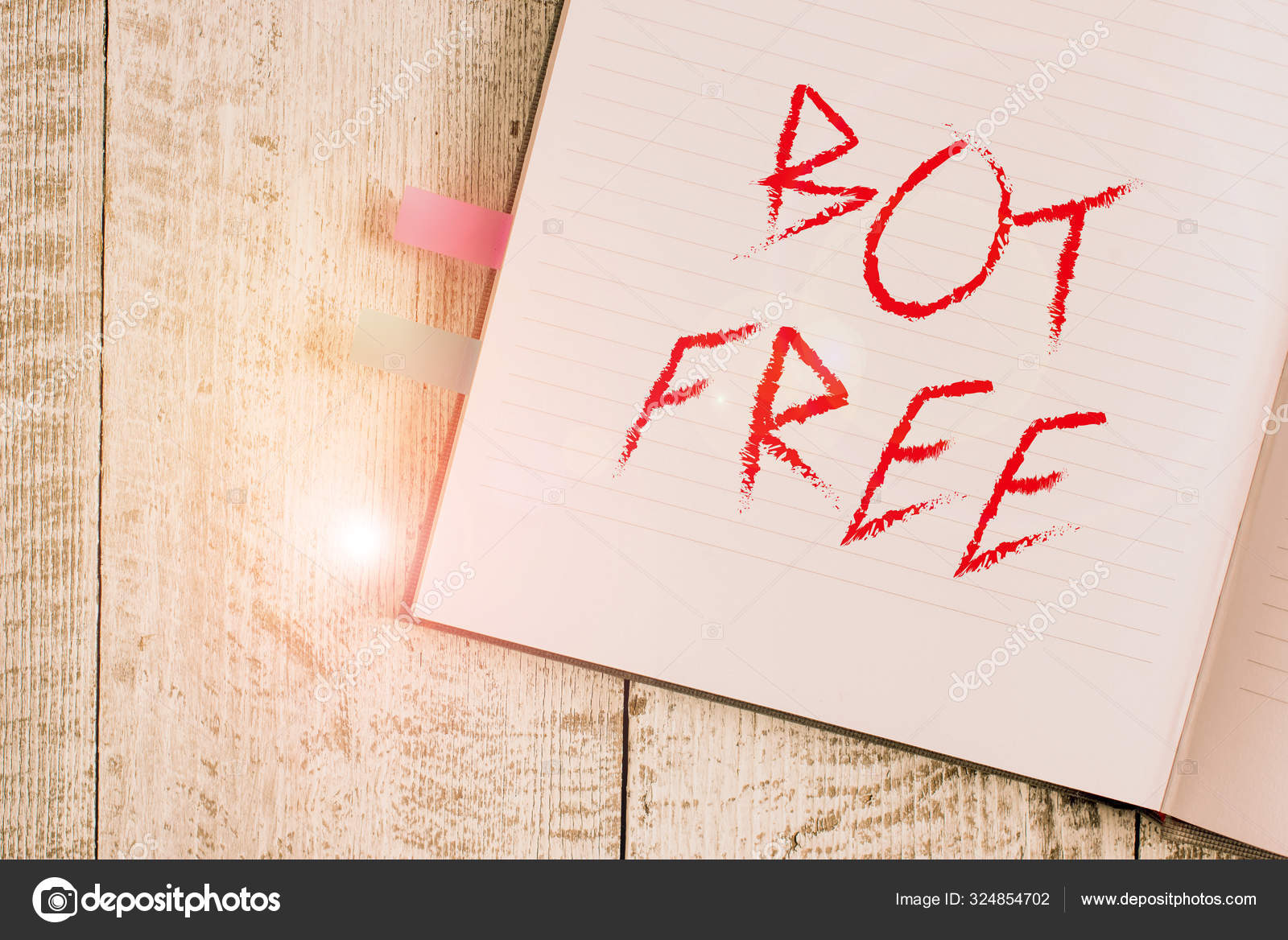 Письменная Записка, Показывающая Bot Free. Деловая Фотография.
