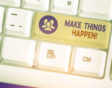 İşleri Gerçekleştir'i gösteren metin işareti. Kavramsal fotoğraf bunu başarmak için zor çaba lar yapmak zorunda kalacak.