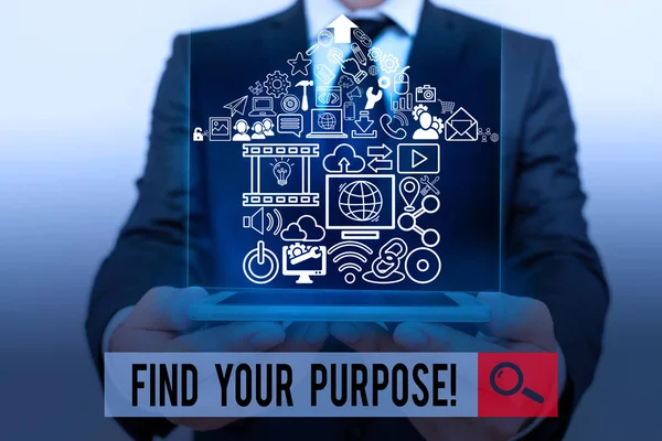 Konzeptionelle Handschrift, die zeigt, dass Sie Ihren Zweck finden. Business-Foto zeigt Grund für etwas getan wird oder für das es noch gibt. — Stockfoto