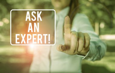 El yazısı yazarı Ask An Expert. Kavram demek, okuduğu onaylanmış demektir. Mavi iş gömlekli bir kadın parmağını boş bir yeri işaret ediyor ve buna katılıyor..