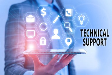 Handwriting text Technical Support. Concept meaning service provided by a hardware or software company.