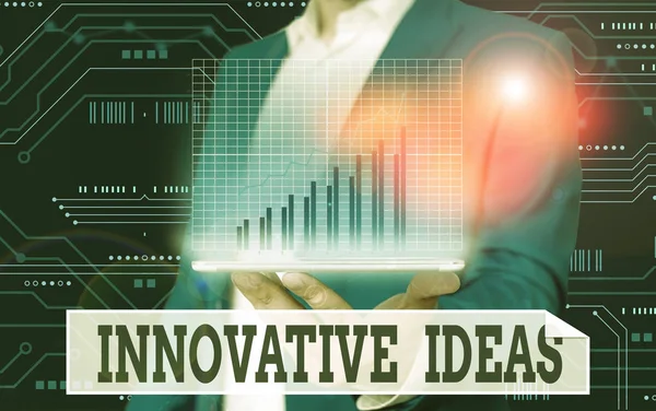 Conceptueel handschrift met innovatieve ideeën. Bedrijfsfoto presentatie toepassing van betere oplossingen die voldoen aan nieuwe eisen. — Stockfoto