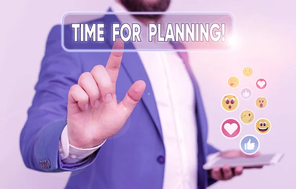 Parola di scrittura del testo Tempo per la pianificazione. Concetto aziendale per esercitare un controllo consapevole speso per attività specifiche . — Foto Stock