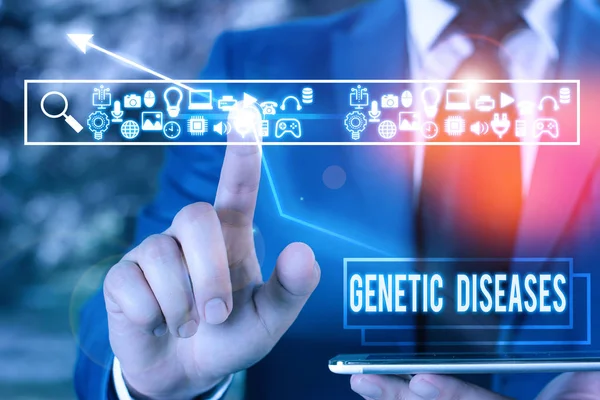 Handschrift-Text genetische Krankheiten. Konzept bedeutet, dass Krankheit, die durch eine Anomalie in einem Individuum verursacht wird, das Genom ist. — Stockfoto