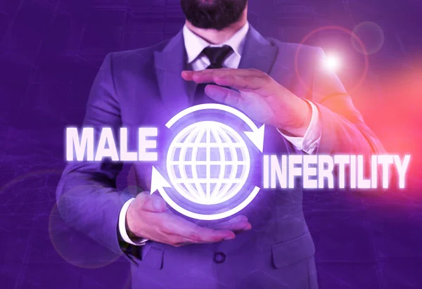 Escribiendo nota mostrando infertilidad masculina. Foto de negocios que muestra la incapacidad de causar el embarazo en un fértil . — Foto de Stock