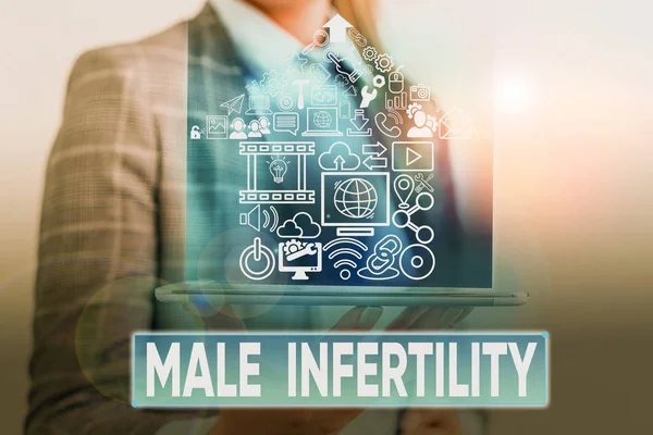 Signo de texto que muestra infertilidad masculina. Foto conceptual la incapacidad de causar el embarazo en un fértil . — Foto de Stock