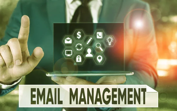 stock image Conceptual hand writing showing Email Management. Business photo text systematic tactic in maximizing email practices efficiency.