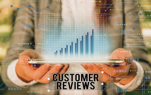 Handwriting text writing Customer Reviews. Concept meaning review of a product or service made by a customer. — Stock Photo, Image