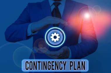 Text sign showing Contingency Plan. Conceptual photo A plan designed to take account of a possible future event. clipart