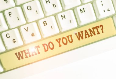 Ne İstersiniz Soru gösteren kavramsal el yazısı. İş fotoğrafı vitrine bir şey hakkında gösteren sormak için söylemek veya yazmak.