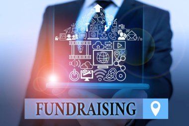 El yazısı metinleri, bağış toplama. Kavram, belirli bir amaç için para toplama veya üretme eylemi anlamına gelir.