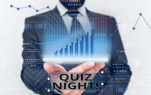 Texte manuscrit Quiz Night. Concept signifiant soirée test connaissance compétition entre individus . — Photo