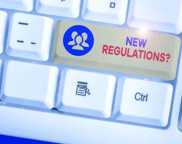 Textový znak znázorňující otázku nového nařízení Koncepční pravidla pro správu a řízení veřejných zakázek je něco vykonáno. — Stock fotografie