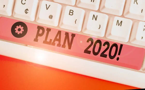 Signo de texto que muestra Plan 2020. Foto conceptual propuesta detallada haciendo algo el próximo año . — Foto de Stock