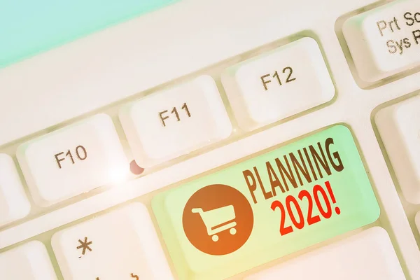 Escribir nota mostrando Planificación 2020. Foto de negocios mostrando el proceso de hacer planes para algo el próximo año . — Foto de Stock
