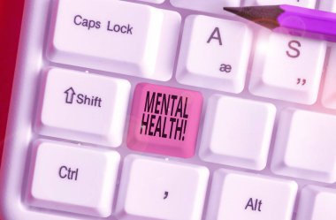 Kelime yazma Ruh Sağlığı. Gösteriler için iş konsepti psikolojik durumları ile ilgilidir..