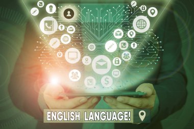 İngilizce dilini gösteren metin işareti. Kavramsal fotoğraf Çince ve İspanyolca sonra dünyada üçüncü konuşulan yerli lang.