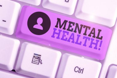 Kelime yazma Ruh Sağlığı. Gösteriler için iş konsepti psikolojik durumları ile ilgilidir..