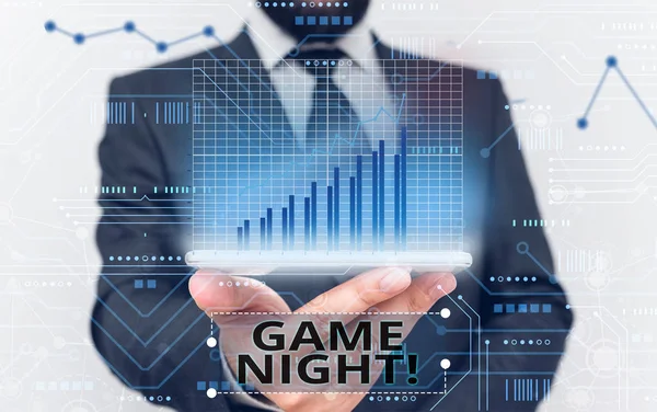 Testo calligrafia Game Night. Concetto significato di solito la sua chiamata su date di gioco per adulti come il poker con gli amici . — Foto Stock