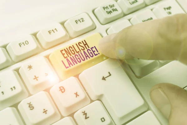 Scrittura di testi a mano Lingua inglese. Concetto che significa terza lingua madre parlata nel mondo dopo cinese e spagnolo . — Foto Stock