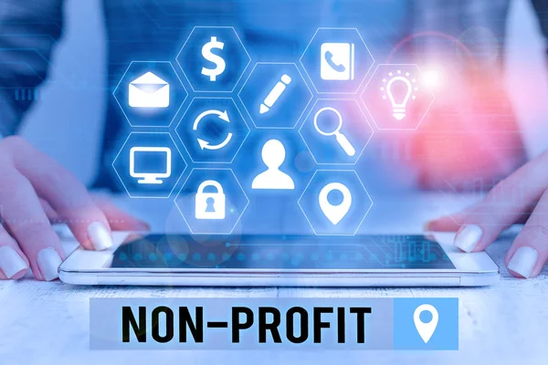 Segno di testo che mostra No Profit. Foto concettuale non fare o condotta principalmente per fare organizzazione di profitto . — Foto Stock