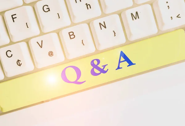 Writing note showing Q And A. Business photo showcasing defined as questions being asked and answers. — 스톡 사진