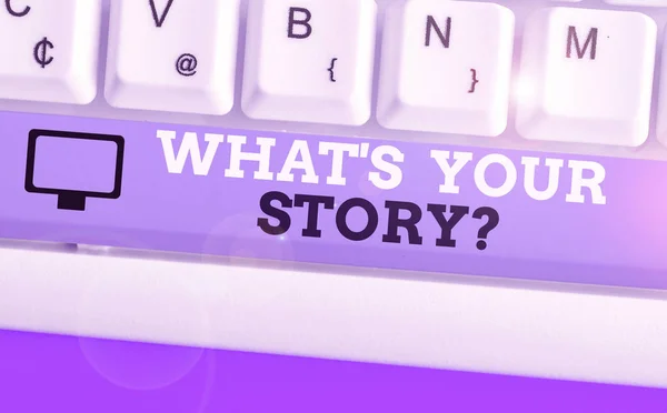 Testo calligrafico Qual è la tua domanda Storyquestion? Concetto che significa analizzatore di chiedere dimostrazioni sugli eventi della vita passata . — Foto Stock
