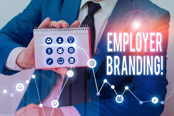 Концептуальный почерк, показывающий брендинг работодателя. Текст деловой фотографии, продвигающий выбор работодателя компании в желаемую целевую группу
.