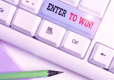 Kazan'a Gir'i gösteren metin işareti. Kavramsal fotoğraf ödül şansı kazanan ödül için bir değer alışverişi.