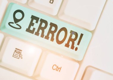 Kelime yazma metni Hatası. Davranış yargısı veya programında yanlış olma durumu veya durumu için iş kavramı.