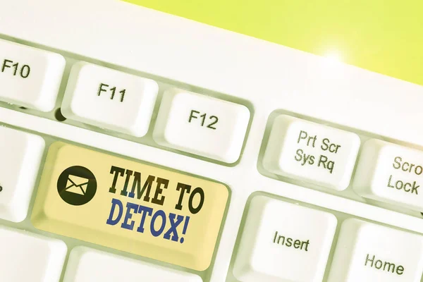 Signo de texto que muestra Time To Detox. Foto conceptual cuando purifica su cuerpo de toxinas o deja de consumir drogas . — Foto de Stock