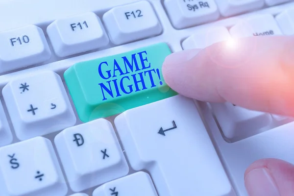 Text sign showing Game Night. Conceptual photo usually its called on adult play dates like poker with friends. — Stock Photo, Image