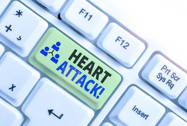 Word writing text Heart Attack. Business concept for sudden occurrence of coronary thrombosis resulting in death. — 스톡 사진
