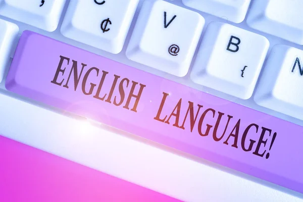 Handwriting text English Language. Concept meaning third spoken native lang in world after Chinese and Spanish. — Stock Photo, Image