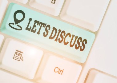 Kelime yazma metni S Tartışalım. Birisine gösteri yapmak veya göstermekle ilgili bir şey hakkında konuşmasını istemek için iş kavramı.