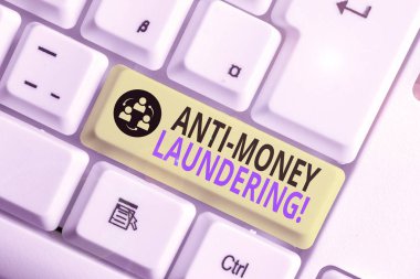Anti Kara Para Aklama gösteren kavramsal el yazısı. İş fotoğraf vitrin düzenlemeleri yasadışı eylemler yoluyla gelir elde durdurmak.
