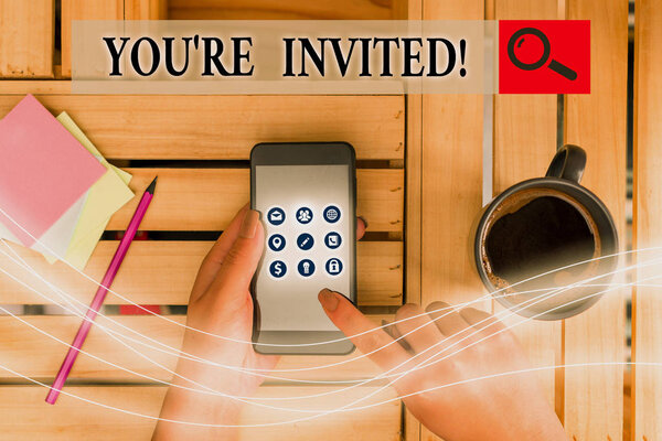 Текст для написания слов Вы повторно пригласили. Бизнес-концепция для того, чтобы сделать дружескую просьбу к кому-то куда-то поехать
.