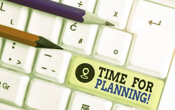 Scrivere testi a mano Tempo per la pianificazione. Concetto che significa esercitare un controllo cosciente speso per attività specifiche . — Foto Stock
