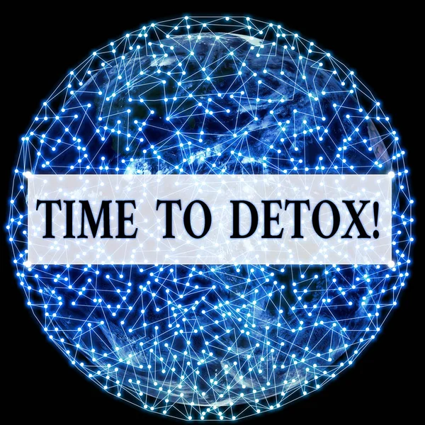 Εννοιολογική γραφή χεριών που δείχνει το Time To Detox. Business photo text when you cleany your body of toxins or stop consumping drug Στοιχεία αυτής της εικόνας παρέχονται από Nasa. — Φωτογραφία Αρχείου