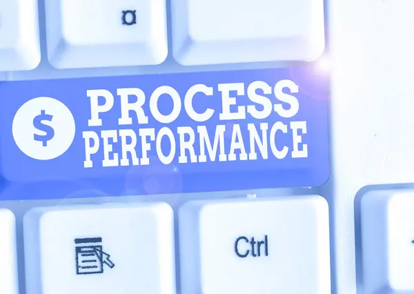Skrivmeddelande som visar Process Perforanalysisce. Företagsfoto visar måttet på hur effektiv eller ändamålsenlig en process är. — Stockfoto