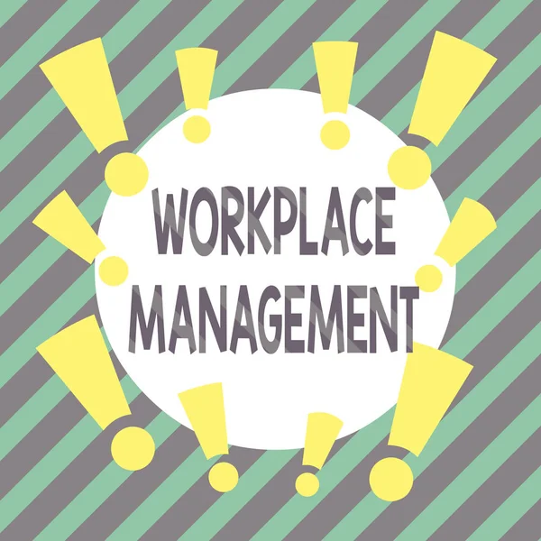 Handwriting text Workplace Management. Concept meaning organizing things surrounding you in your working space Asymmetrical uneven shaped format pattern object outline multicolour design. — Stock Photo, Image