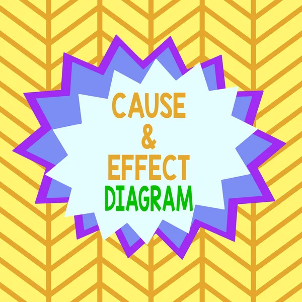 Handwriting text Cause and Effect Diagram. Concept meaning Visualization tool to categorize potential causes Asymmetrical uneven shaped format pattern object outline multicolour design.