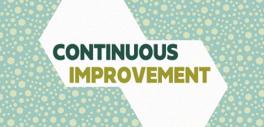 El yazısı yazısında sürekli gelişme var. Ürün ve süreçleri geliştirmek için devam eden çaba anlamına gelen kavram Rastgele Dağılmış Mavi Altıgenler Eşleşen Kusursuz Cinsiyetler.