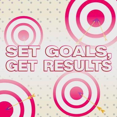 Set Hedefleri ve Sonuçları Gösteren Not Yazılıyor. İş fotoğrafı gösterimi Bu amaçlar için çalışır Arrow ve yuvarlak hedef asimetrik şekil çok renkli tasarım.