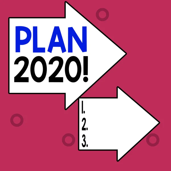 Slovo psaní textu Plán 2020. Obchodní koncept pro detailní návrh dělá dosažení něčeho příštího roku čtverec obdélník papír list naložený s plnou tvorbou vzoru téma. — Stock fotografie