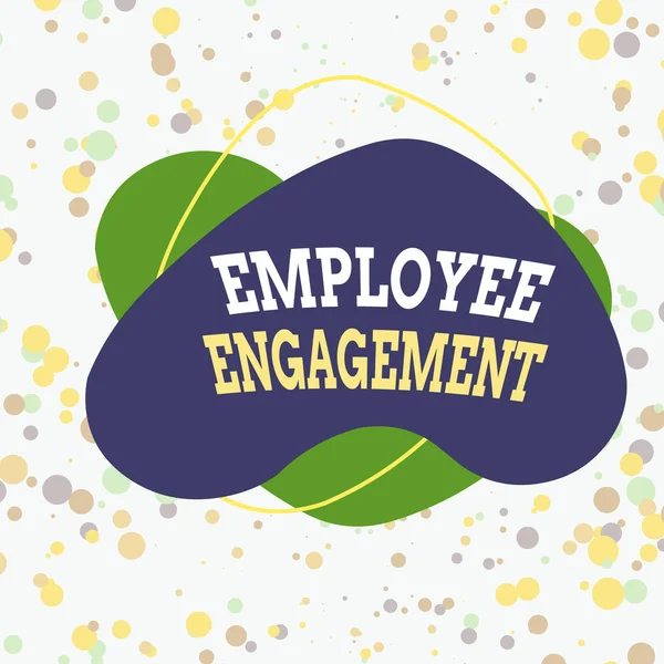 Word writing text Employee Engagement. Business concept for relationship between an organization and its employees Asymmetrical uneven shaped format pattern object outline multicolour design.